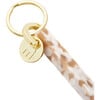 Bar Handmade Gold Plated Keychain, Taupe Shell & Gold - Other Accessories - 2