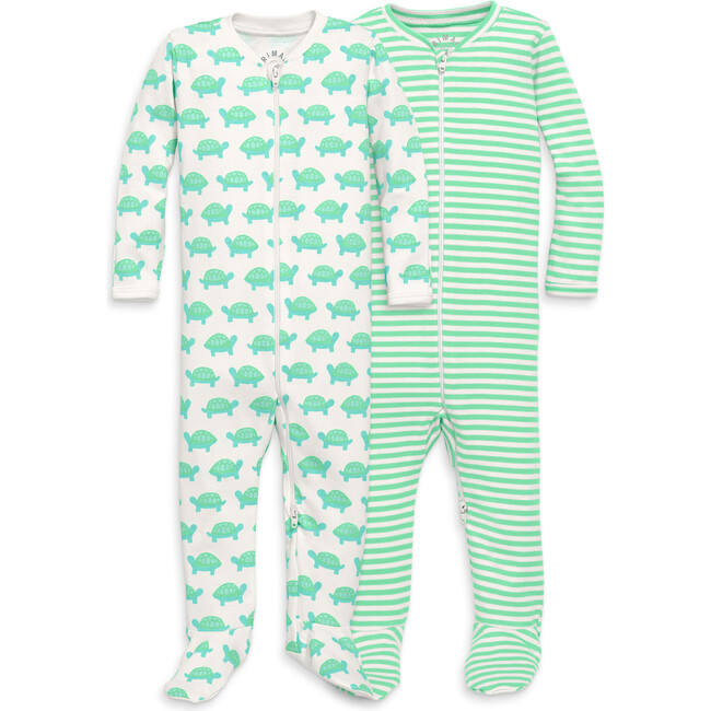 Organic Zip Footie 2-Pack Gift Set, Clover Baby Turtles