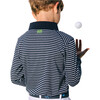 Striped Long Sleeve Relaxed Fit Core Polo T-Shirt, Navy - Polo Shirts - 3