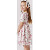 Organic Steph Crewneck Skinny Sleeve Tiered Dress, Vintage Rose Horses - Dresses - 4