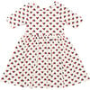 Organic Steph Crewneck Skinny Sleeve Tiered Dress, Mini Half Hearts - Dresses - 5