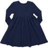 Organic Kylie Ribbed Long Sleeve Dress, Navy - Dresses - 6