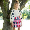 Maribelle Checkered Elastic Waist Tiered Skater Skirt, Navy & Red - Skirts - 5