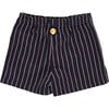 Girls Lea Elastic Back Pull-On Pocket Short, Navy Pinstripe - Shorts - 6