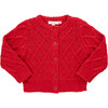 Girls Katrina Glitter Button Knit Sweater, Red - Sweaters - 1 - thumbnail