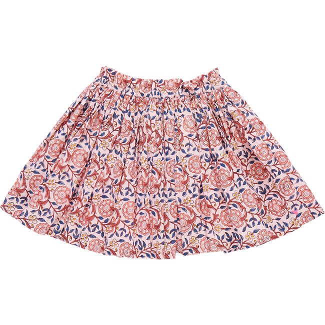 Theodore Elastic Ruffle Waist Skater Skirt, Pink Blossom