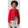 Girls Katrina Glitter Button Knit Sweater, Red - Sweaters - 2