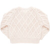 Girls Katrina Glitter Button Knit Sweater, Cream - Sweaters - 4