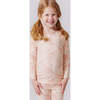 Girls Bamboo Long Sleeve Top & Elastic Waist Pajama Set, Pink Ballerinas - Pajamas - 2