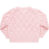 Girls Katrina Glitter Button Knit Sweater, Pink - Sweaters - 6