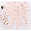 Girls Bamboo Long Sleeve Top & Elastic Waist Pajama Set, Pink Ballerinas - Pajamas - 5