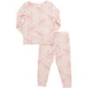 Girls Bamboo Long Sleeve Top & Elastic Waist Pajama Set, Pink Ballerinas - Pajamas - 6