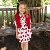 Evelyn Elastic Puff Sleeve Pleat Dress, Red Tulips - Dresses - 4