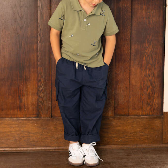 Boys Elastic Waist Pull-On Pant, Navy - Pants - 2