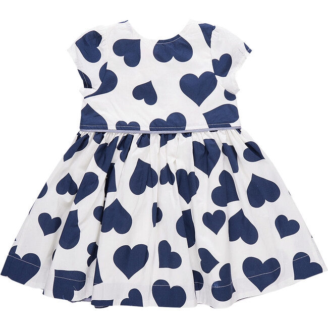 Fatima Short Cap Sleeve Dress, Navy Tossed Hearts - Dresses - 6