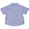 Boys Jack Embroidered Short Sleeve Collared Shirt, Varsity - Shirts - 7