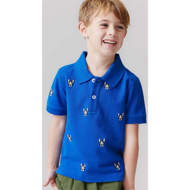 Boys Alec Embroidered Short Sleeve Shirt, Bulldog - Shirts - 2