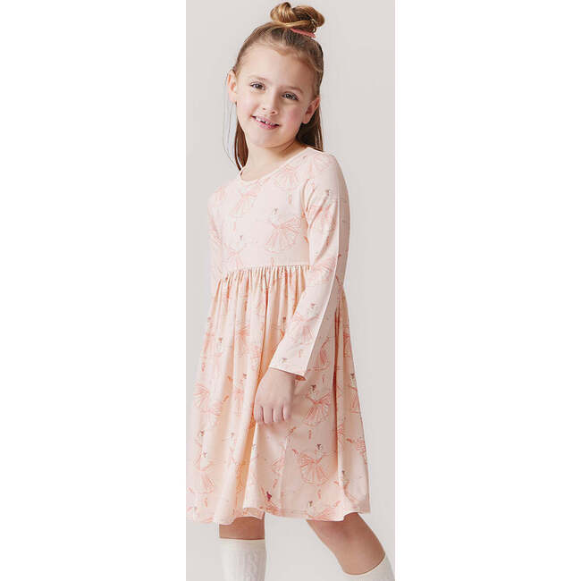 Bamboo Steph Skinny Sleeve Swingy Skirt Dress, Pink Ballerinas - Dresses - 2