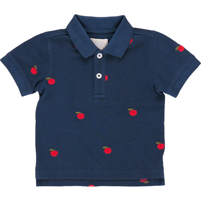 Boys Alec Embroidered Short Sleeve Shirt, Apples