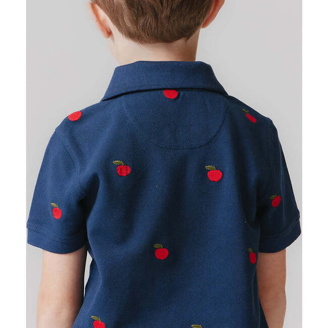 Boys Alec Embroidered Short Sleeve Shirt, Apples - Shirts - 4