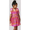 Lame Laurie Short Puff Sleeve Dress, Rainbow Pink Lame - Dresses - 5