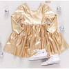 Lame Polly Long Sleeve Tiered Dress, Gold - Dresses - 5