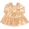 Lame Polly Long Sleeve Tiered Dress, Gold - Dresses - 6