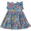 Jennifer Ruffle Neck Short Sleeve Dress, Bows On Bows - Dresses - 1 - thumbnail