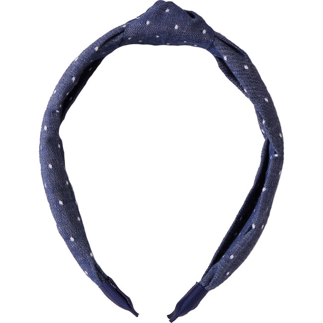 Holly Knot Headband, Dot Chambray