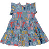Jennifer Ruffle Neck Short Sleeve Dress, Bows On Bows - Dresses - 7