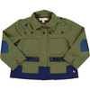 Girls Wylie Embroidered Front Button Jacket, Army Green - Jackets - 1 - thumbnail