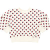Girls Organic Terry Crew Neck Long Sleeve Sweatshirt, Mini Half Hearts - Sweatshirts - 1 - thumbnail