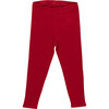 Girls Organic Ribbed Elastic Waist Legging, Chili Pepper - Leggings - 1 - thumbnail