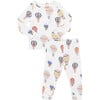 Bamboo Long Sleeve Top & Elastic Waist Pajama Set, Hot Air Balloons - Pajamas - 1 - thumbnail