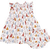 Baby Girls Stevie Ruffle Smocked Dress Set, Tabby Cats - Dresses - 1 - thumbnail