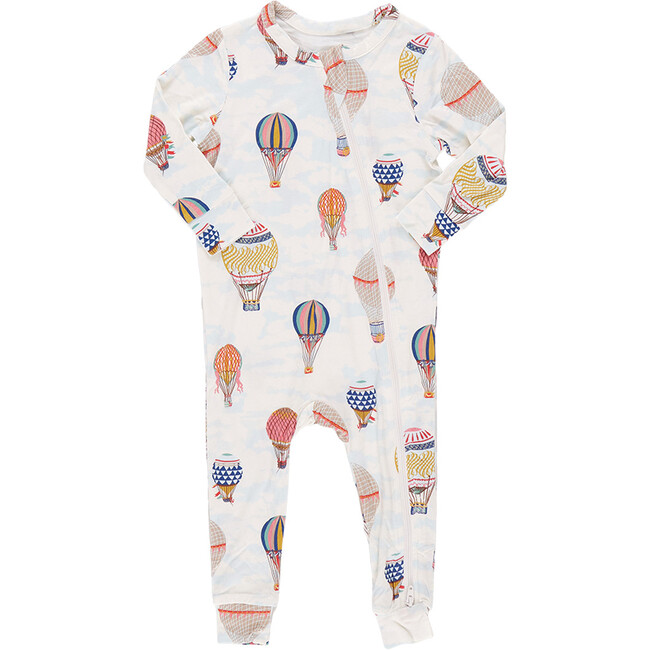 Baby's Bamboo Long Sleeve Zipper Romper, Hot Air Balloons