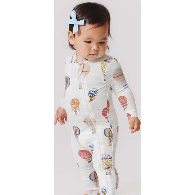 Baby's Bamboo Long Sleeve Zipper Romper, Hot Air Balloons - Rompers - 2