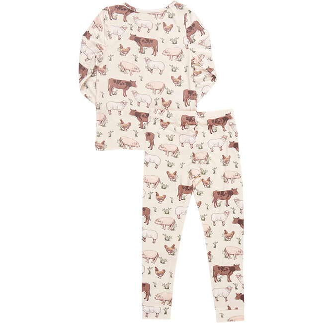 Bamboo Long Sleeve Top & Elastic Waist Pajama Set, Farm Life - Pajamas - 4