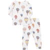 Bamboo Long Sleeve Top & Elastic Waist Pajama Set, Hot Air Balloons - Pajamas - 5