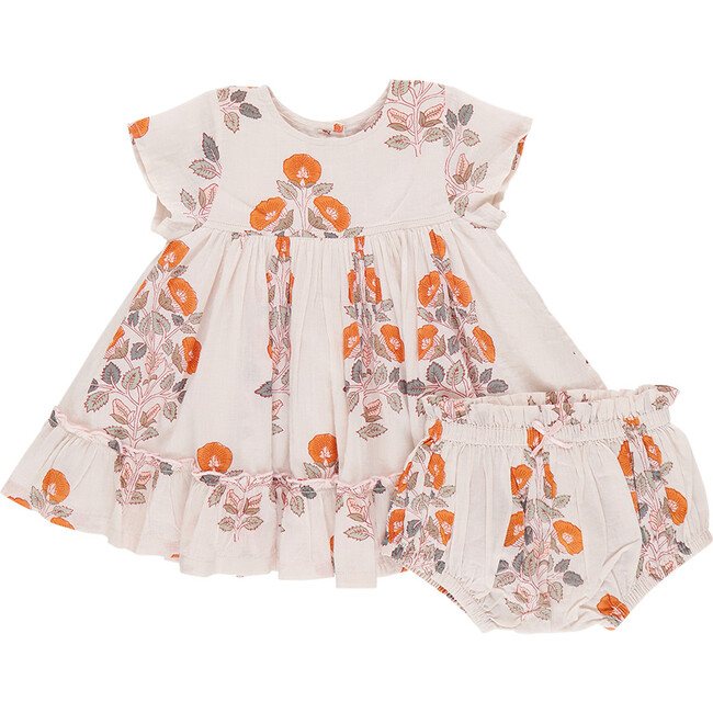 Baby Girls Niley Short Sleeve Tiered Dress Set, Cloud Bouquet Floral