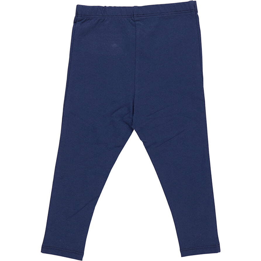 Baby Girls Organic Elastic Waist Legging, Navy - Leggings - 1