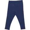 Baby Girls Organic Elastic Waist Legging, Navy - Leggings - 1 - thumbnail