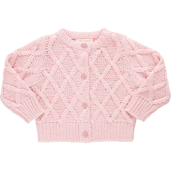 Baby Girls Katrina Glitter Button Knit Sweater, Pink