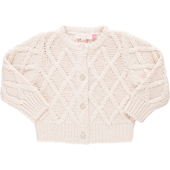 Baby Girls Katrina Glitter Button Knit Sweater, Cream