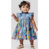 Baby Girls Jennifer Ruffle Neck Dress Set, Bows On Bows - Dresses - 2