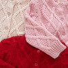 Baby Girls Katrina Glitter Button Knit Sweater, Pink - Sweaters - 4