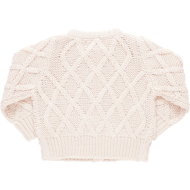 Baby Girls Katrina Glitter Button Knit Sweater, Cream - Sweaters - 5