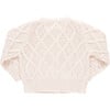 Baby Girls Katrina Glitter Button Knit Sweater, Cream - Sweaters - 5