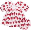 Baby Girls Elastic Puff Sleeve Pleat Dress Set, Red Tulips - Dresses - 1 - thumbnail