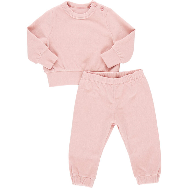 Baby Girls Cordy Long Sleeve Top & Elastic Waist Pant Set, Light Pink